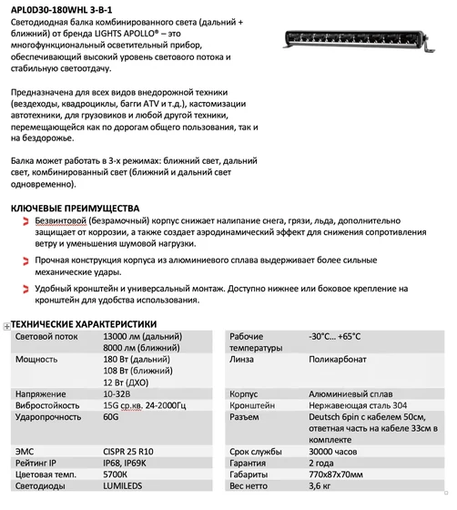 Технические характеристики
